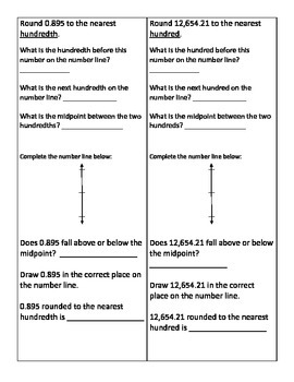 rounding decimals to thousandths using vertical number lines guided