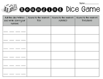 rounding dice game by the techie teacher teachers pay