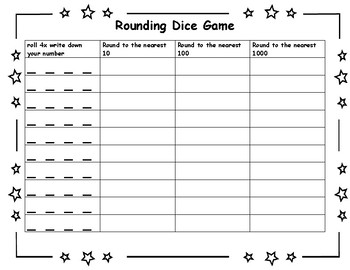 rounding dice game by rebecca bistrow teachers pay teachers