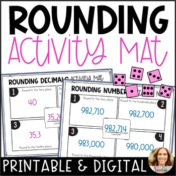 Preview of Rounding Whole Numbers EDITABLE Activity Mat - Digital and Printable