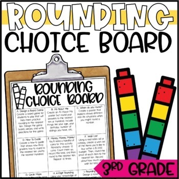 Preview of Rounding to nearest 10 and 100 Enrichment Activities - Math Menu, Choice Board