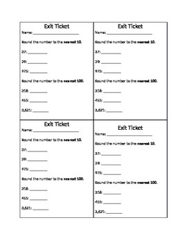 Preview of Rounding Exit Ticket