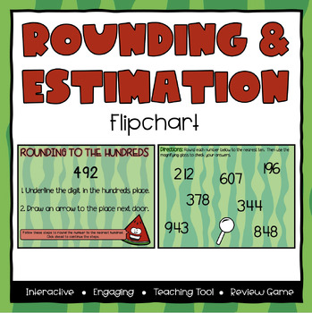 Preview of Rounding & Estimation ActivInspire Flipchart - Third Grade