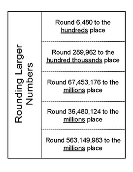 Chart Of Large Numbers