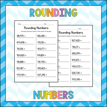 Preview of Rounding Large Numbers to the Nearest Ten Thousand Worksheets - Test Prep
