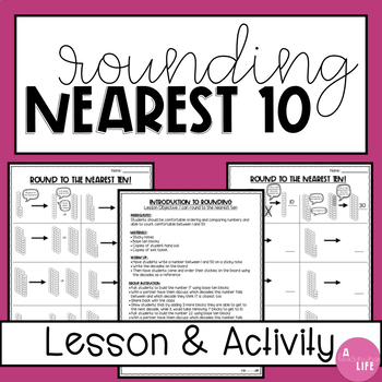 Preview of Rounding Lesson and Activity: Round to the Nearest 10 with Base Ten Blocks