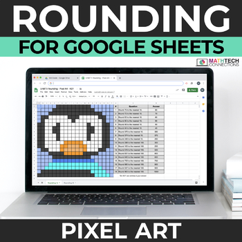Preview of Rounding - Digital Math Pixel Art - Mystery Picture Google Sheets 3rd Grade