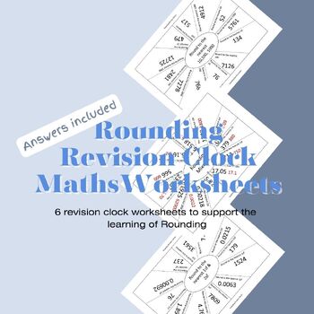 Preview of Rounding Maths Revision Clock Worksheets
