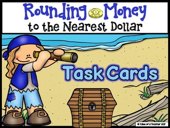 Preview of Rounding Money to the Nearest Dollar Task Cards