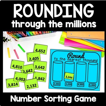 Preview of Rounding Games 4th Grade, Place Value to Millions, Rounding Large Numbers Review