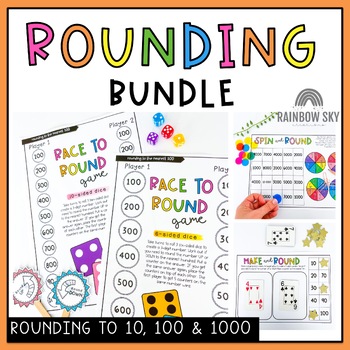 Preview of Rounding to the nearest 10, 100 and 1000 / Rounding Math Centers BUNDLE