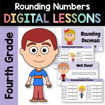 Preview of Rounding Numbers Fourth Grade | Interactive Google Slides | Math Skills Review