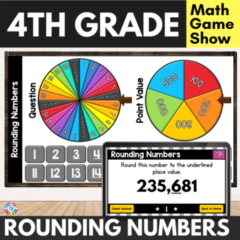 Preview of Place Value to Hundred Thousands Rounding Whole Numbers Game 4th Grade Review