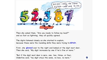 Preview of Rounding Numbers Lit Story: PowerPoint round numbers lesson / activites & links
