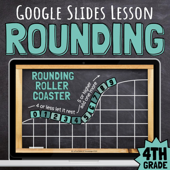 Preview of Rounding Numbers Place Value Google Slides Lesson with Practice Problems