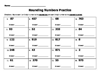 Rounding Numbers Practice Bundle (6 worksheets) by Beth Wimberly