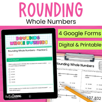 Preview of Rounding Numbers Practice, Review & Assessment for Google Forms™ - Whole Numbers