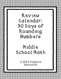 Rounding Numbers Review Calendar