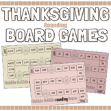 Rounding Numbers: Thanksgiving Math Board Games: tens, hun