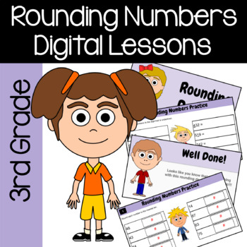 Preview of Rounding Numbers Third Grade | Interactive Google Slides | Math Skills Review