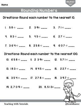 Rounding Numbers Tutorial Worksheets by Teaching With Tutorials | TPT