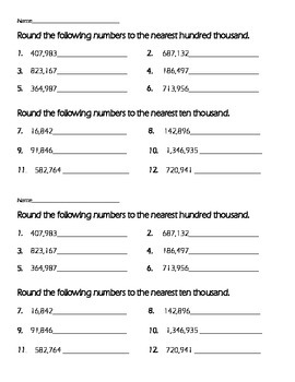 rounding numbers worksheet by betsy hadley teachers pay