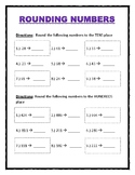 Rounding Numbers worksheet (Rounding to nearest 10 and 100)
