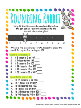 Preview of Rounding Rabbit - Rounding worksheet