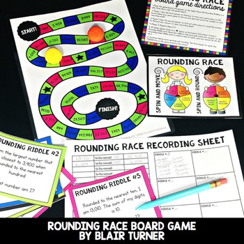 Rounding Race Board Game: 4Th Grade Math Centers 4.Nbt.3 By Blair Turner