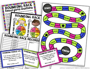 rounding race board game 4th grade math centers 4nbt3 by blair turner