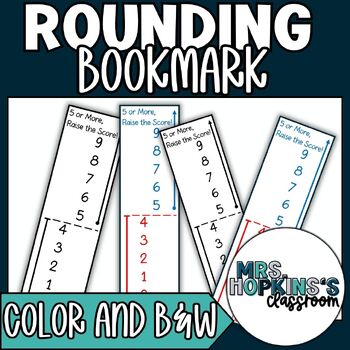 Preview of Rounding Whole Numbers Strategy Bookmark Math Resource
