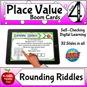 Preview of Rounding Riddles Boom Cards ™ - Digital Task Cards