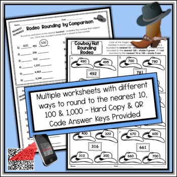 rounding worksheets with digital and printable leveled