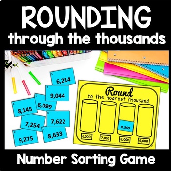 Preview of Rounding Games 4th Grade, Rounding Practice Centers, Montessori Math Activity