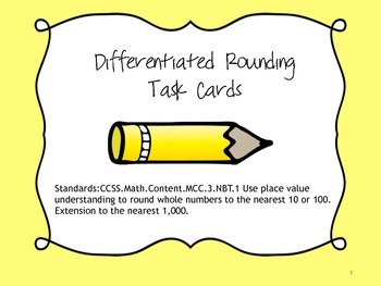 Preview of Rounding Task Cards(FREEBIE)