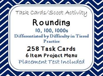 Preview of Rounding Task Cards Differentiated by Difficulty in Tiered Practice