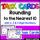Rounding Numbers to the Nearest 10 Task Cards