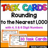 Rounding Numbers to the Nearest 1,000 Task Cards