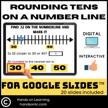 Preview of Rounding Tens on a Number Line for Google Slides