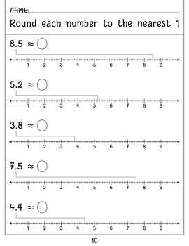 Rounding To The Nearest (1, 10, 100) with Number Lines worksheets Printable