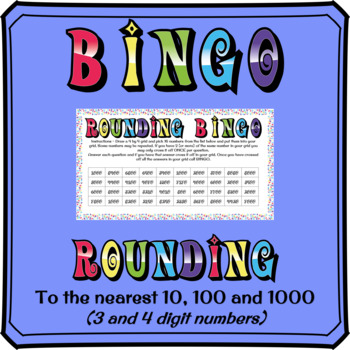 Preview of Rounding To The Nearest 10, 100 or 1000 (3-4 Digit Numbers) BINGO
