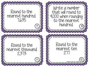 Rounding up + down — whole numbers style A little bit of task card