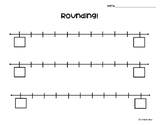 Rounding Using a Number Line - Closest Ten or Hundred, Pra