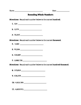 Rounding Whole Numbers (4.NBT.3) Pack by live2teach123 | TpT