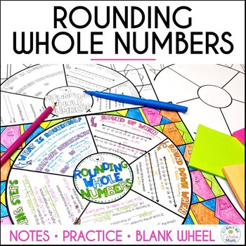 Preview of Rounding Whole Numbers 4th Grade Math Doodle Wheel Guided Notes and Practice
