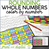 Rounding Whole Numbers Color by Number Print and Digital