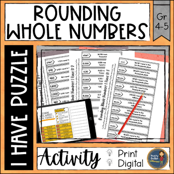 Preview of Rounding Whole Numbers I Have It Math Cut & Paste - No Prep - Print and Digital