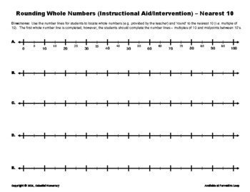 Preview of Rounding Whole Numbers - Instructional Aid/Intervention Tool - FREE