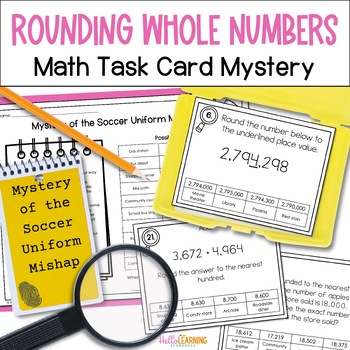 Rounding up + down — whole numbers style A little bit of task card