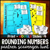 Rounding Whole Numbers Partner Scavenger Hunt Activity - p